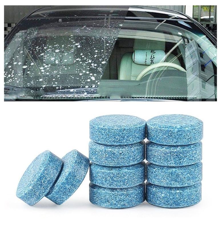 Glass Cleaning Tablets Pack of 50, Car Wiper Detergent Effervescent Tablets, Auto Windshield Solid Cleaner, Compact Concentrated Cleaning Tools, Car Cleaning Kit, Car Interior Cleaner Dashboard