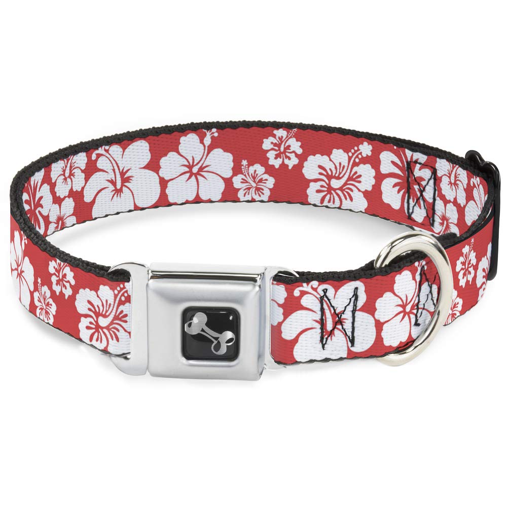 Collier de chien boucle os Buckle Down réglable 16-58,4 cm motif hibiscus résistant
