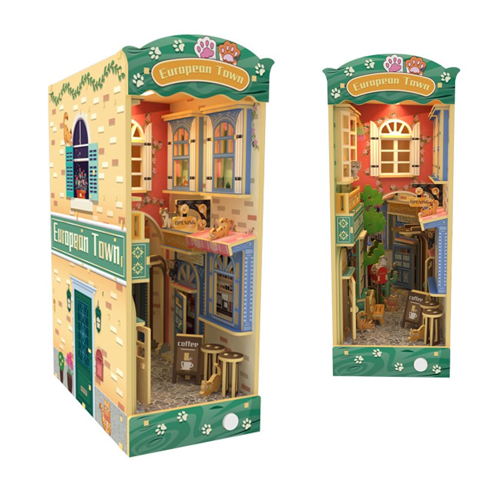 Creatief Volwassenen TOPBSFARNY 3D Houten Boekenstandaard, Puzzel, Doe-het-zelf Poppenhuis, Houten Boekensteunen, Boekenkast, Modelbouwset Met