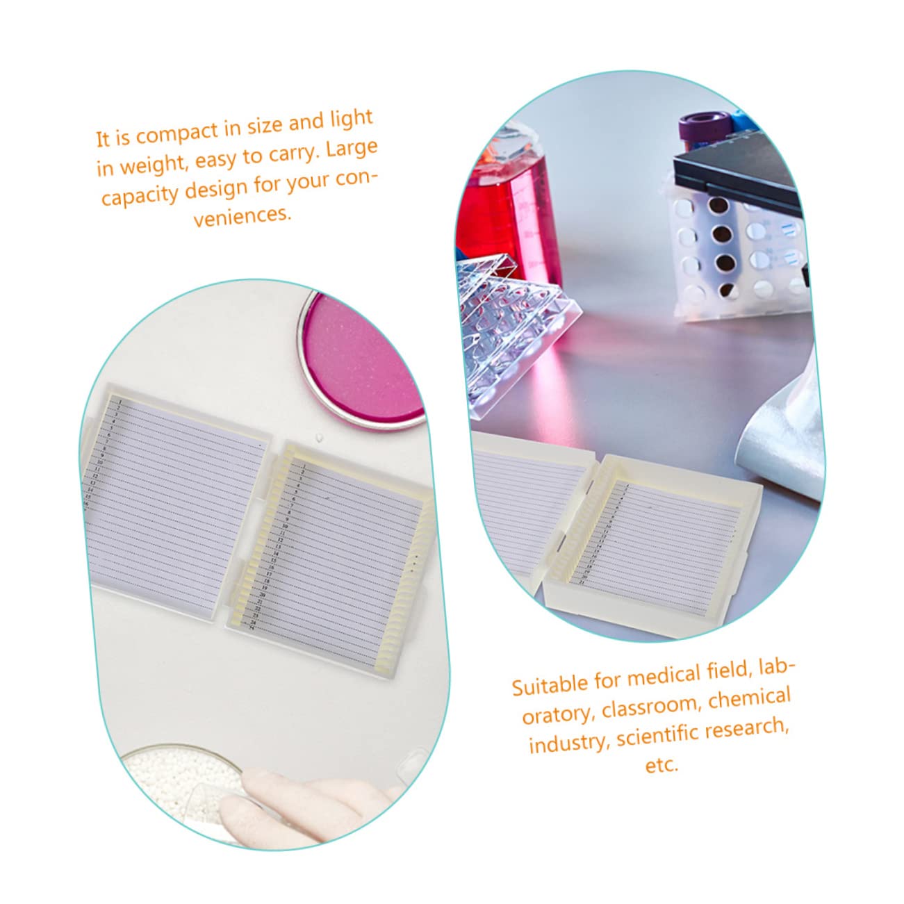 CHILDWEET 3pcs Boxes Slide Box Trays Sample Containers Microscope Slide Storage Specimens Storage Case Microscope Accessories Laboratory Supply Microscope Slide Storing Tool Abs White