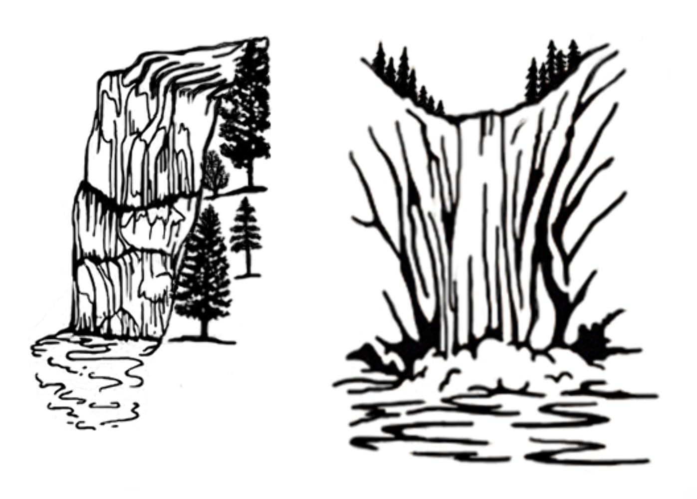 Waterfalls 24 pcs 1 Inch Black Fused Glass Decals