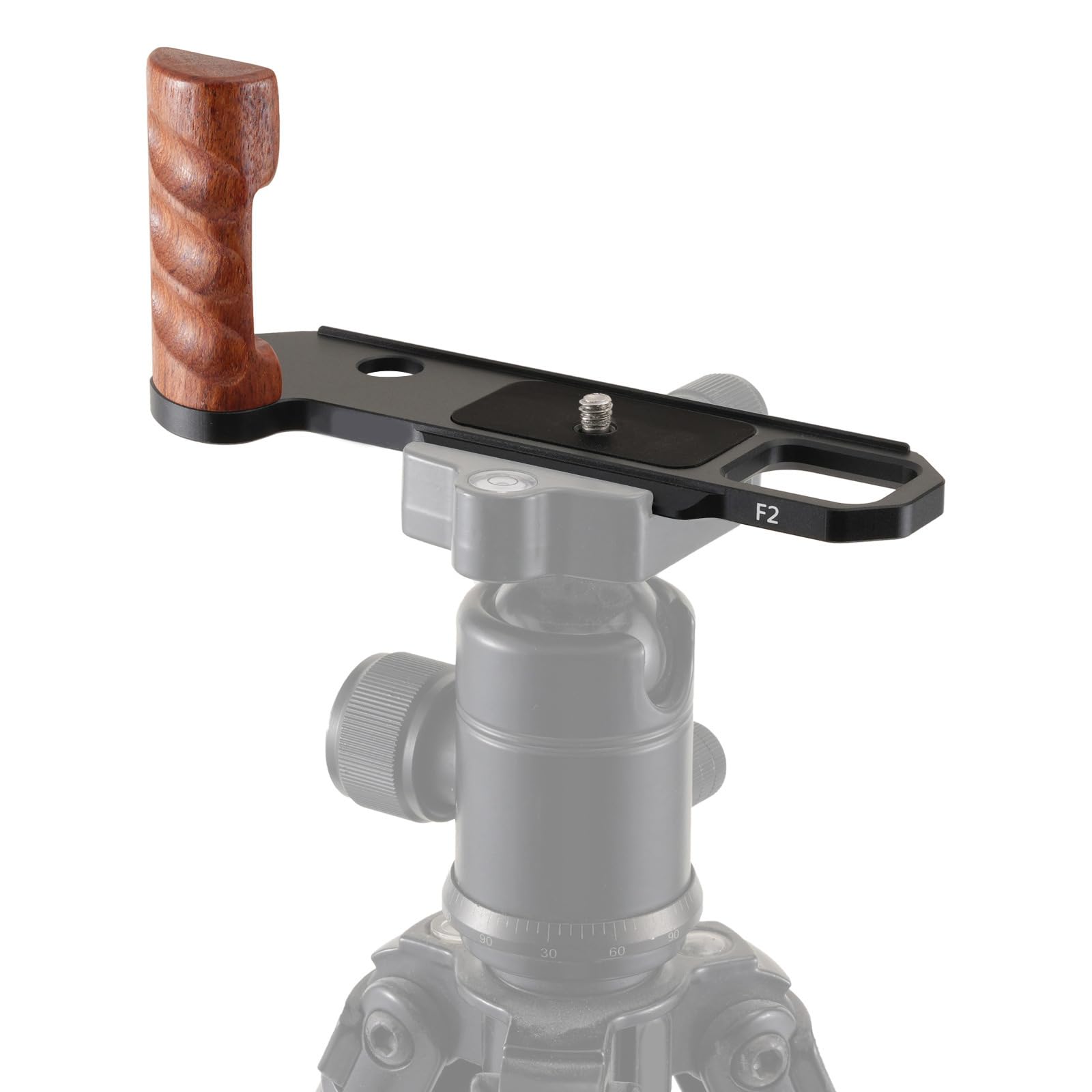 Staffa per impugnatura in legno per fotocamera DSLR antiscivolo e molteplici fori filettati da 1/4 accessorio per fotocamera