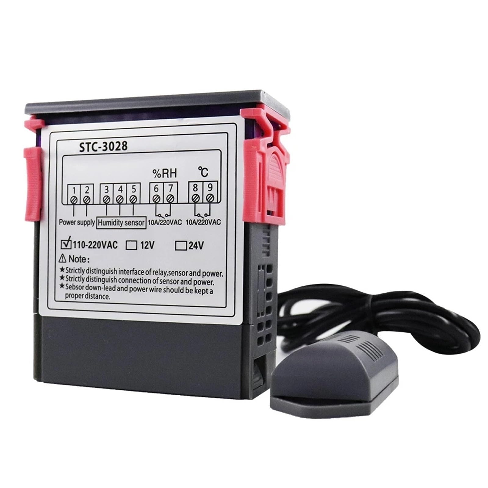 1 pz STC-3028 Termostato Digitale Doppio Controllo Temperatura umidità Termometro Igrometro Incubatrice Controller AC 220V 12V 24V(AC 110-220V)