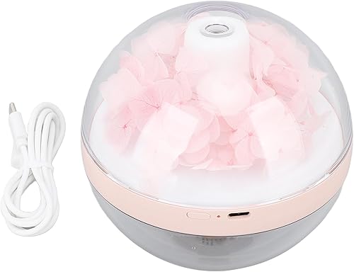 Miniatura 6 de Difusor para dormitorio, humidificadores silenciosos, humidificador de aceite fragante, vaporizador para el hogar, mini LED, 9.1 fl oz, rosa, flor