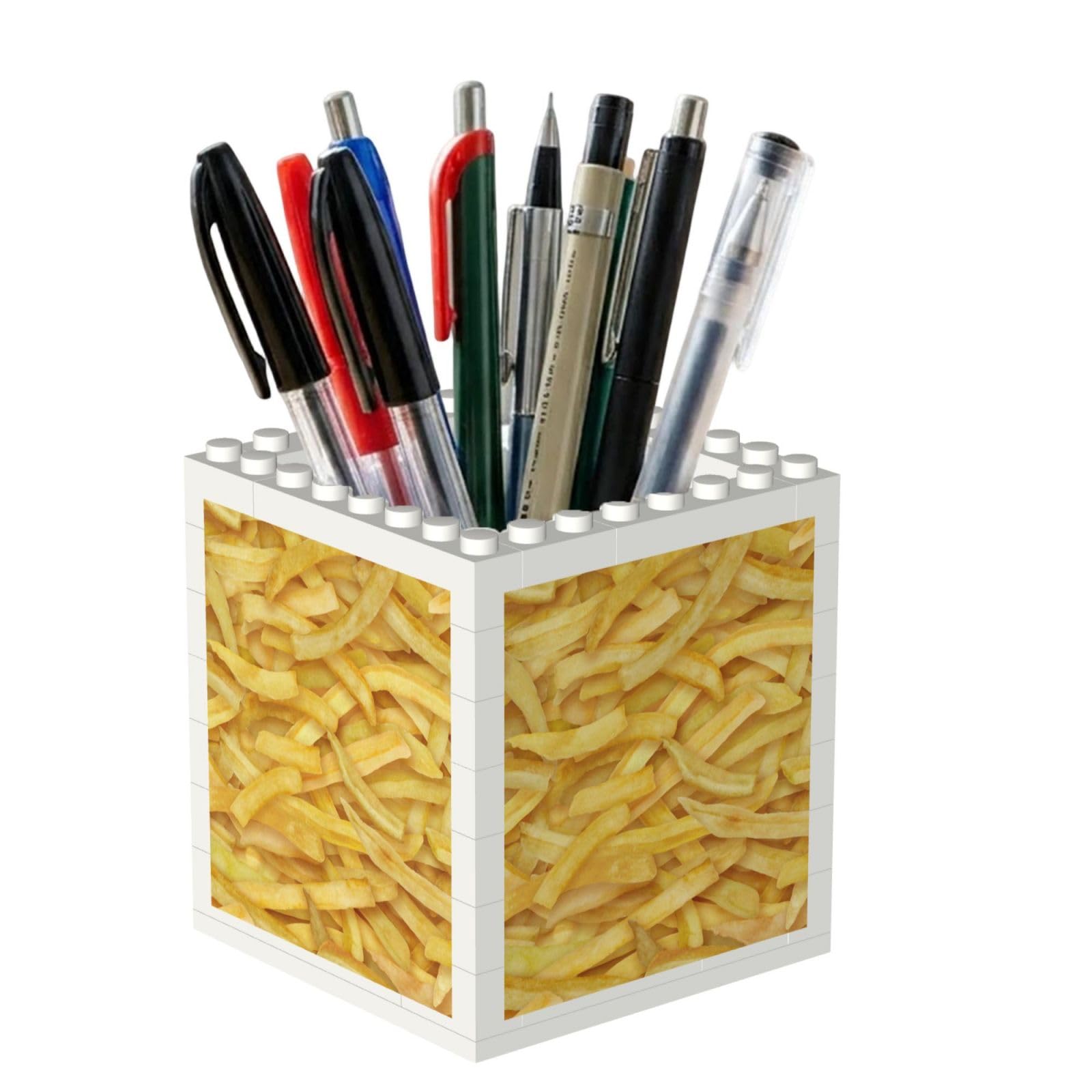 Poadnly French Fries, Pen Pot Pencil Holder for Office Home School, Compact Desk Organiser for Office Stationery