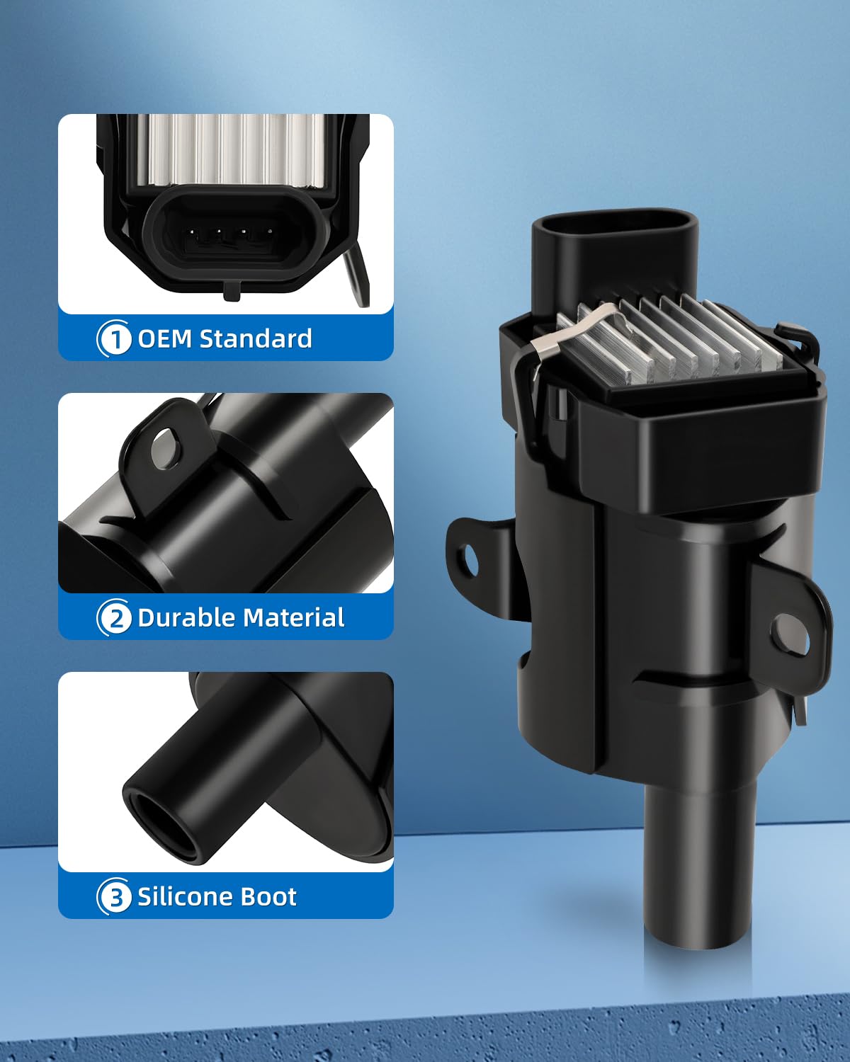 ECCPP Ignition Coil Coils&iridium Spark Plugs 12622553 1 for Chevrolet for Buick for Cadillac Tahoe Rainier Escalade Ascender 4.8L 5.3L 6.0L set of 8