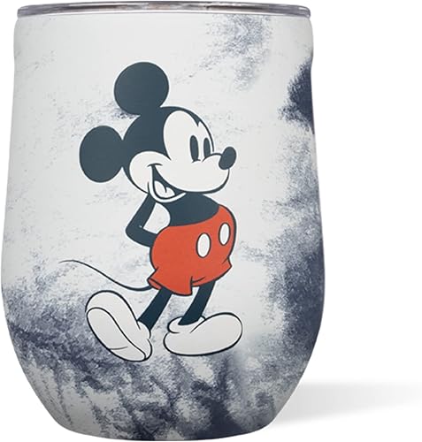 Corkcicle Disney - Taza de viaje de acero inoxidable con triple aislamiento, de 12 onzas, con tapa y parte inferior de silicona para bebidas frías y