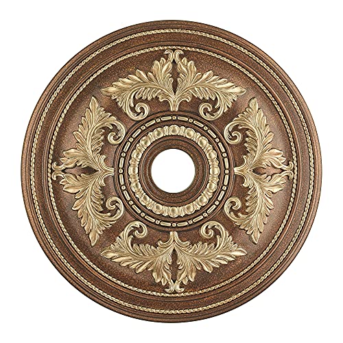 Image of Livex Lighting 8210-64 Ceiling Medallion, Palacial Bronze | Gilded Accents