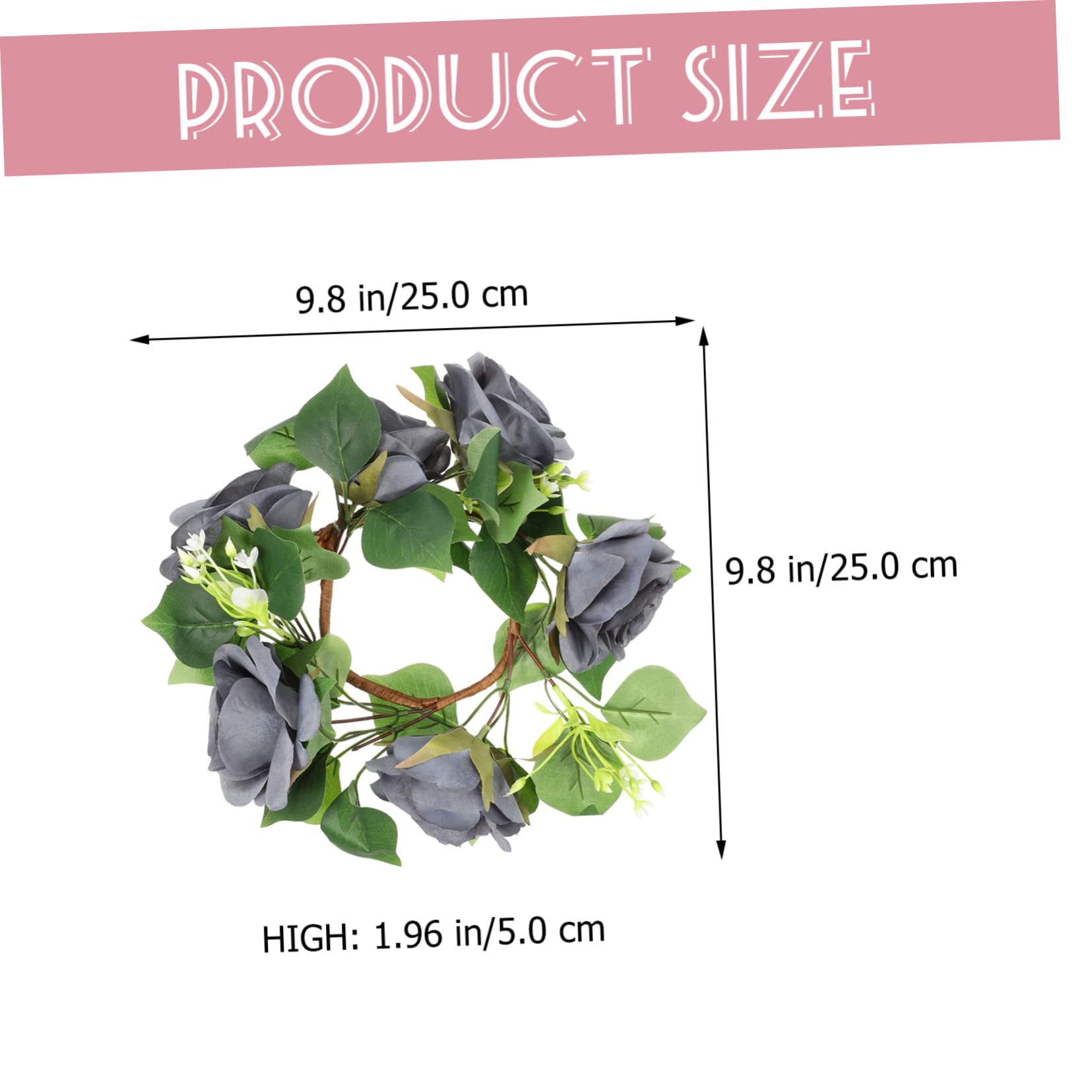Ornament 3st Kerzengirlande Hochzeitslayout-Requisiten Kerzen Aus Künstlichen Blättern Mini-Blumenkranz Tischdekorationen Frühlingskerzenkranz Blumendekor Seidentuch Rosen Pflanze
