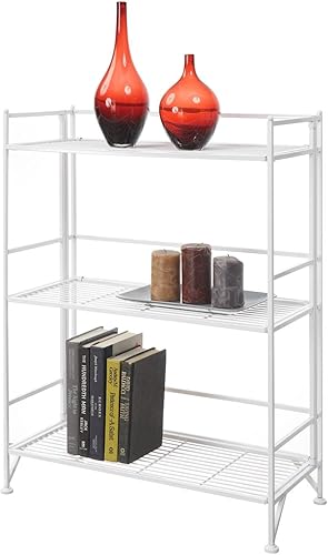 Miniatura 4 de Convenience Concepts Designs2Go - Estante para almacenamiento extra de 2pisos, metal, plegable, Metal, Blanco