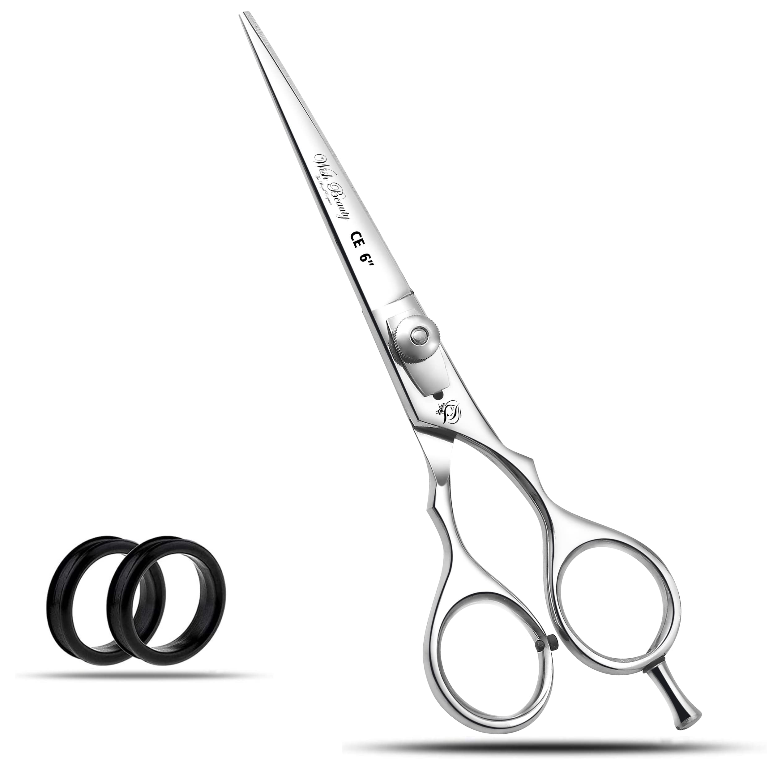 Wish Beauty,The Royal Elegance Silver Wishbeauty 6' Pet Grooming Scissor, Grooming Shears - Straight Blade, Pet Trimming Kit