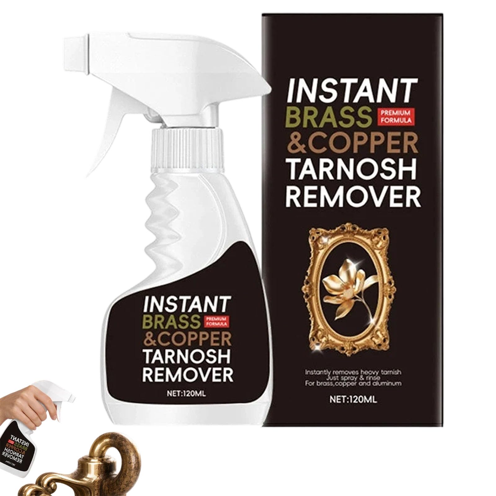 Sofort-Anlaufentferner-Spray für Messing und Kupfer 120 ml Metallreiniger，3