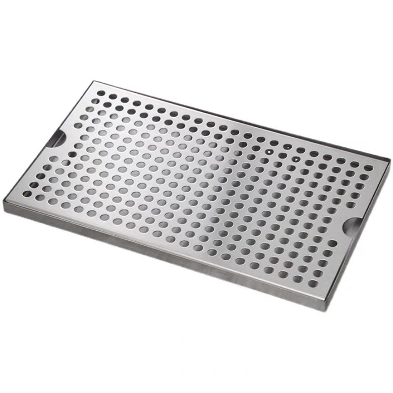 Vaschetta raccogligocce in Acciaio Inox per Birra - vaschetta da banco per Bar, Adatta per Attrezzature per la Produzione di Birra in casa, Dimensioni 30x17,5x1,5 cm, Ideale per Bar e Pub ca
