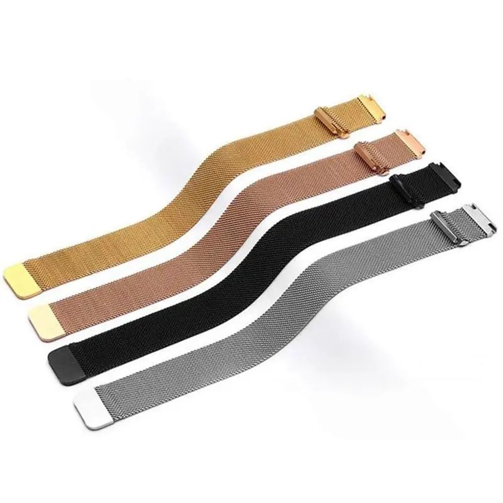 Correa de metal cepillado de liberación rápida Correas de reloj Correa inteligente magnética de malla de liberación rápida de acero inoxidable de 12mm-22mm for hombres y mujeres con herramienta