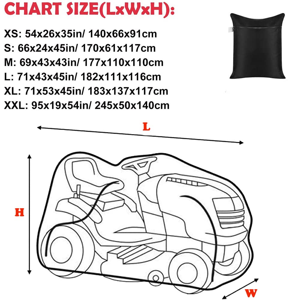 Cubierta impermeable para cortacésped, cubierta para tractor, almacenamiento al aire libre, polvo, nieve, para montar en el césped, cubiertas protectoras para cortacésped, 54 x 26 x 35 pulgadas