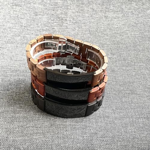 Bible Verses Cross Bracelets Ebony Wood/Red Sandalwood/Walnut Wood & Stainless Steel ID Wooden Bracelets Adjustable Bangle Jewelry Gifts - 8.26in3