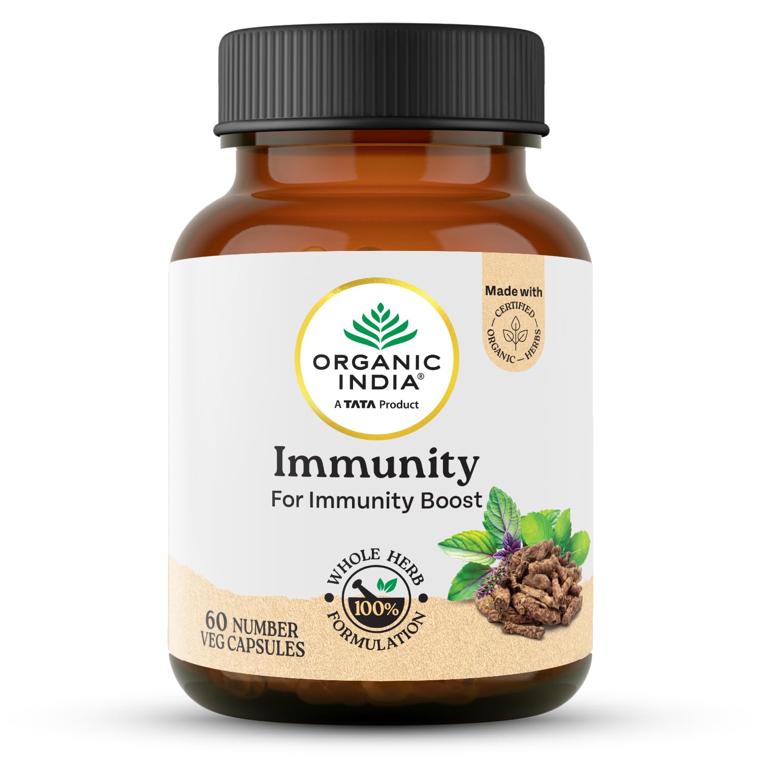 Organic India Immunity -Pack of 60 Capsules Bottle