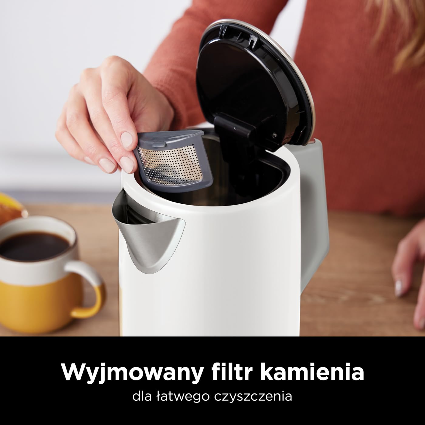 Ninja Czajnik Perfect Temperature, 1,7 l, wyświetlacz LED, czajnik elektryczny z funkcją szybkiego gotowania i różnymi ustawieniami temperatury, Biały, KT200EUWH