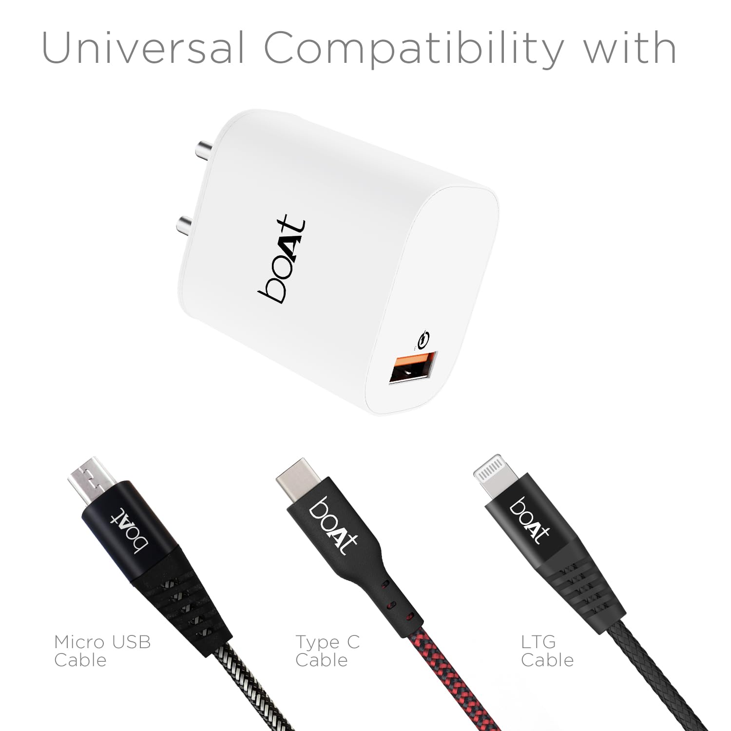 boAt 18W QC 3.0 with Fast Charge, Smart IC Protection, Auto Detection for  Samsung, Xiaomi \u0026 Android Users with Type C to Type C Cable,White :  Amazon.in: Electronics