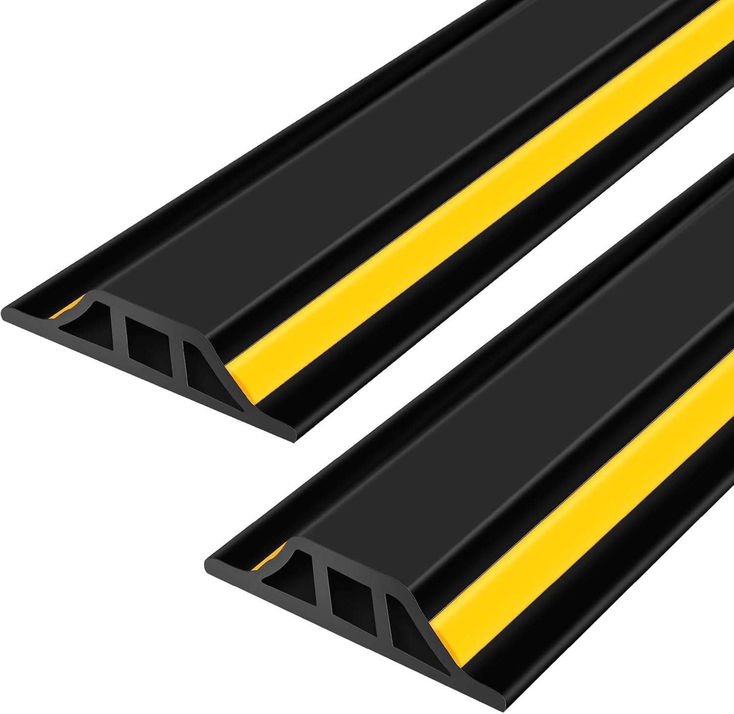 2 Pcs 1.25" High Universal Garage Threshold Seal Strip Flexible Total Length 8'3" Garage Door Flood Bottom Barrier Seal DIY PVC Weather Stripping Replacement, Not Include Adhesive
