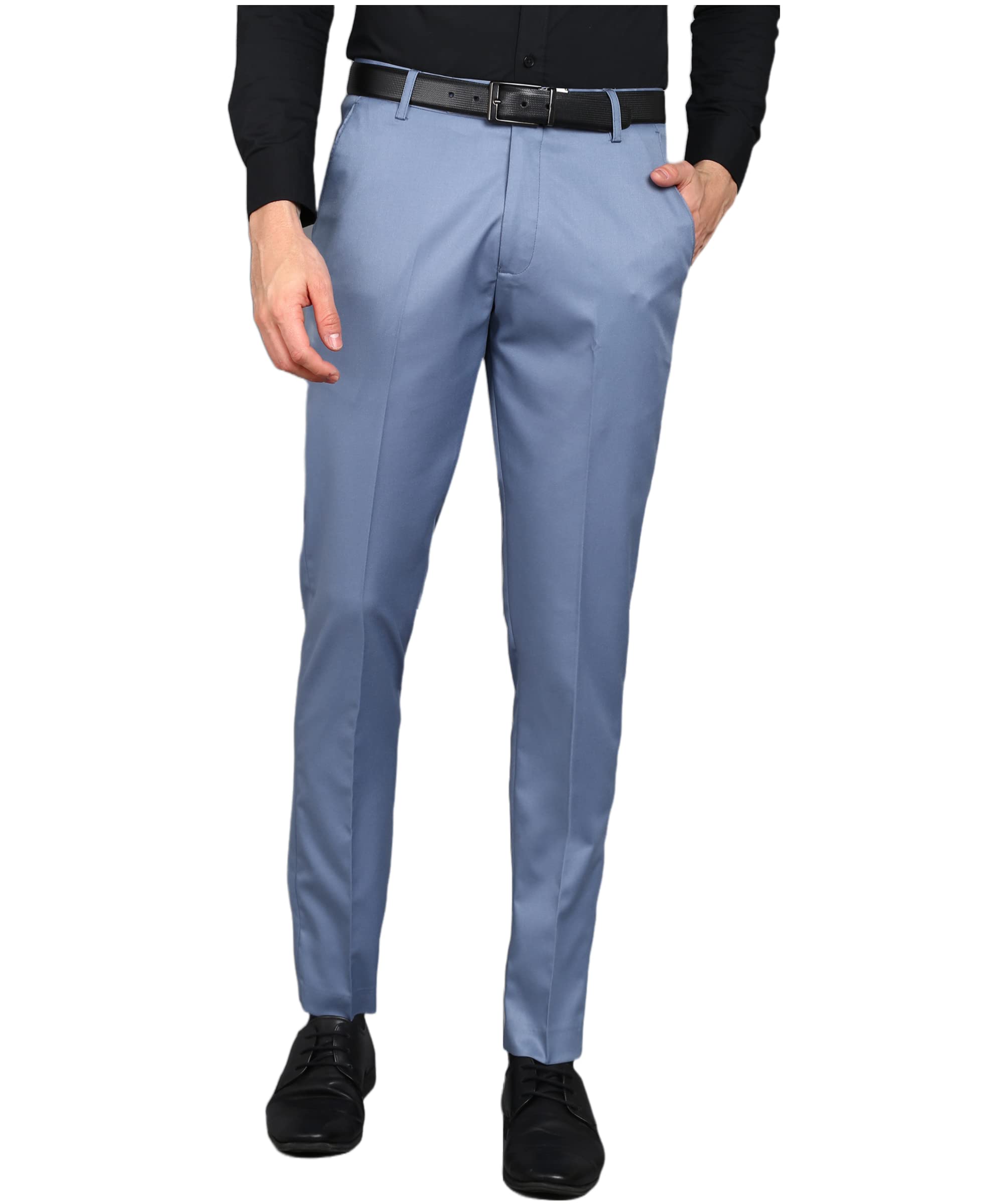 playerz Parrot Green Lycra Slim Fit Formal Trouser for Men-picture-35