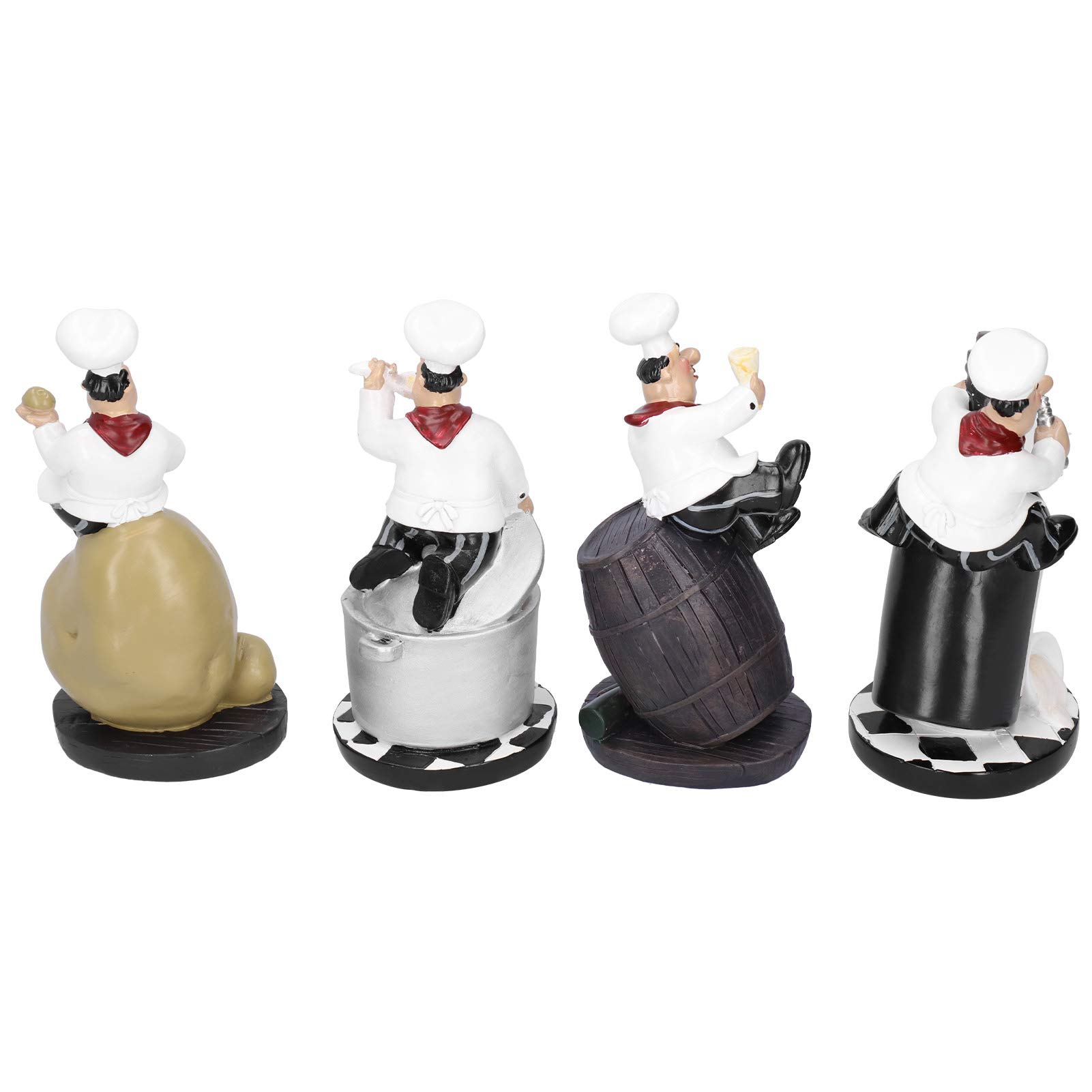 Ensemble de Collection de Sculptures de Chef, Ornements en Résine Durable pour la Décoration de la Maison et du Restaurant, Figurines de Chef Faites à la Main pour la Cuisine et Le Bistro,