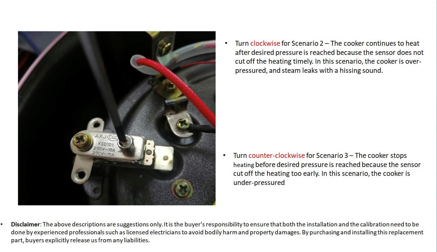 GJS Gourmet Replacement Pressure Sensor or Pressure Switch for Electric Pressure Cookers