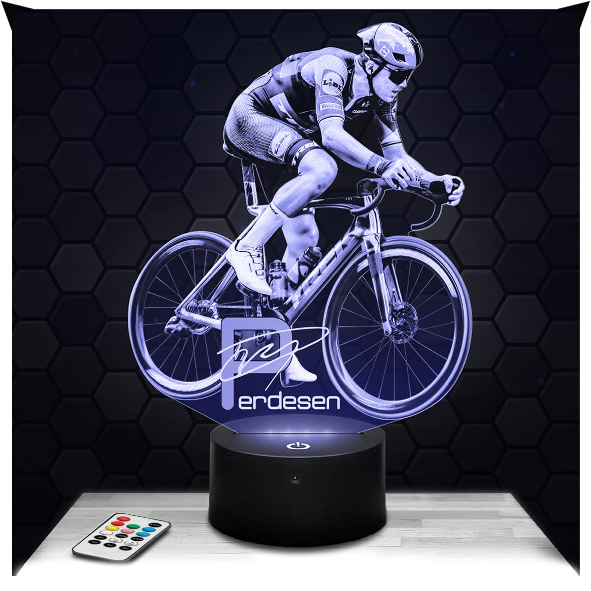 Lampephoto.fr - 3D Lamp Mads Pedersen Cyclist Sport Runner Touch Night Light Led, 3D Hologram Effect, Christmas Birthday Gift Idea for Men Women, Bedroom Decoration Object