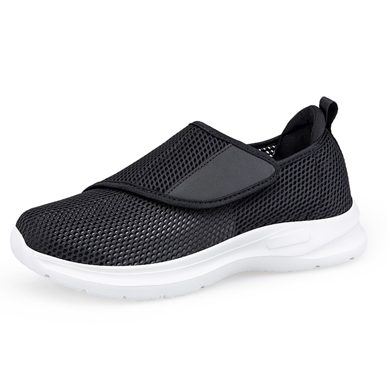 Hezeisoar Hausschuhe Damen Herren Extra Weit Diabetiker Schuhe | Verstellbare Klettverschluss Schuhe Leichte Weit Walkingschuhe Senioren Slip On Freizeitschuhe Verbandsschuhe Sandalen