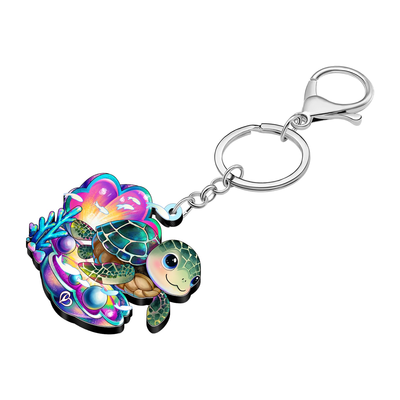 Portachiavi in Acrilico a Forma di Tartaruga Marina Accessori Regalo per gli Amanti degli Animali Marini Per Donne Ragazze e Bambini Ciondoli per Zaini e Borse