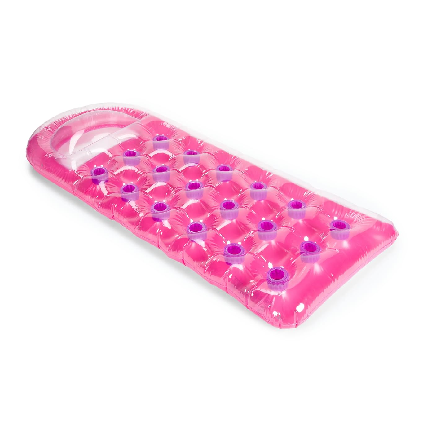 AQUASTIC Materac Do Pływania Plażowy o Wymiarach 188 x 71 cm Dla Dorosłych Dzieci od 14 Roku Życia Wytrzymały Materiał PVC Zintegrowana Poduszka