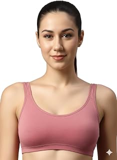 LUXORA Women’s Cotton Wire-Free Sports Bra | Full Coverage Non Padded Seamless Bra, Yoga & Light Workout | Soft Stretchabl... Price In India
