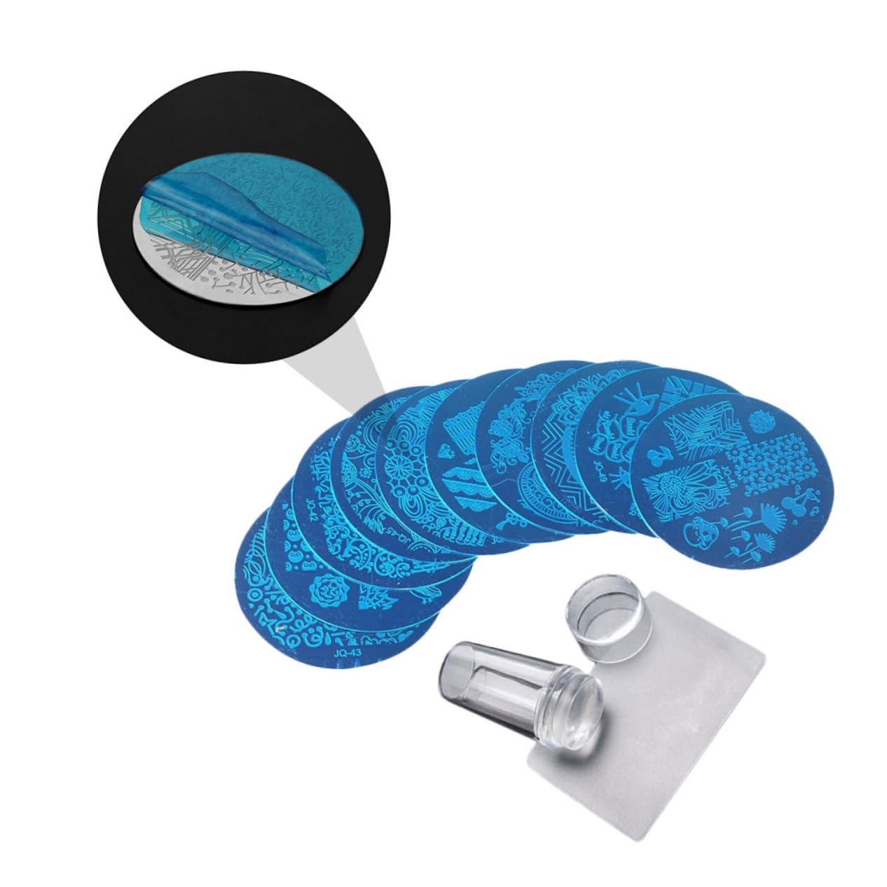 Healeved 3sets Piastre Stamping Per Nail Art Inossidabile Con Stampo Trasparente Stencil Decorativi Per Manicure Creativa e Facile Design Variegati Per Unghie Uniche e