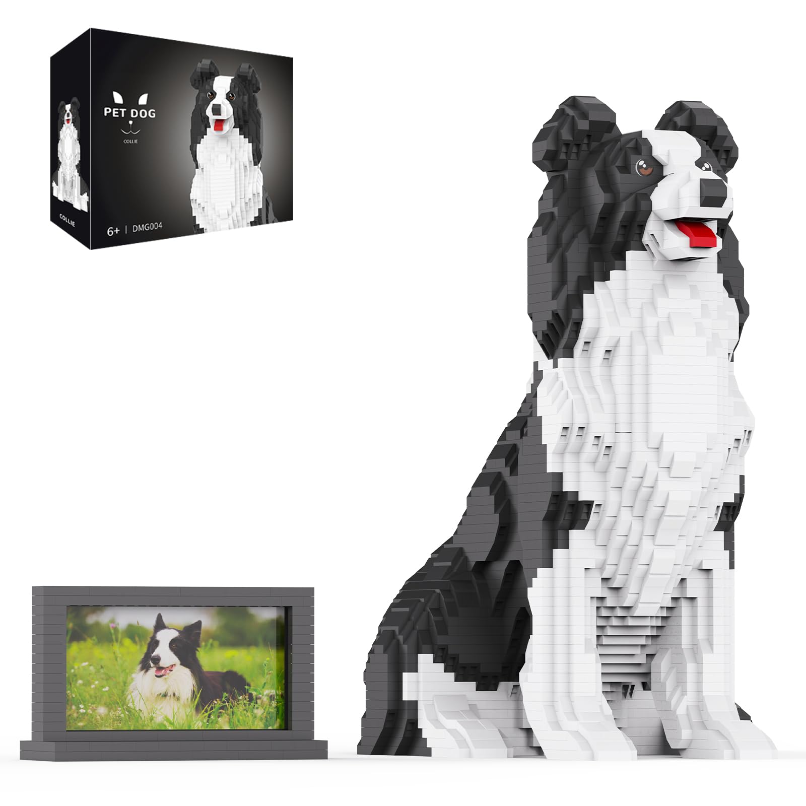 HJPLPXH Animal Dog Adorable Pet Collie Building Block Set - Secret Small Storage Box Inside! Ideal Toy for Dog Lovers & Adults