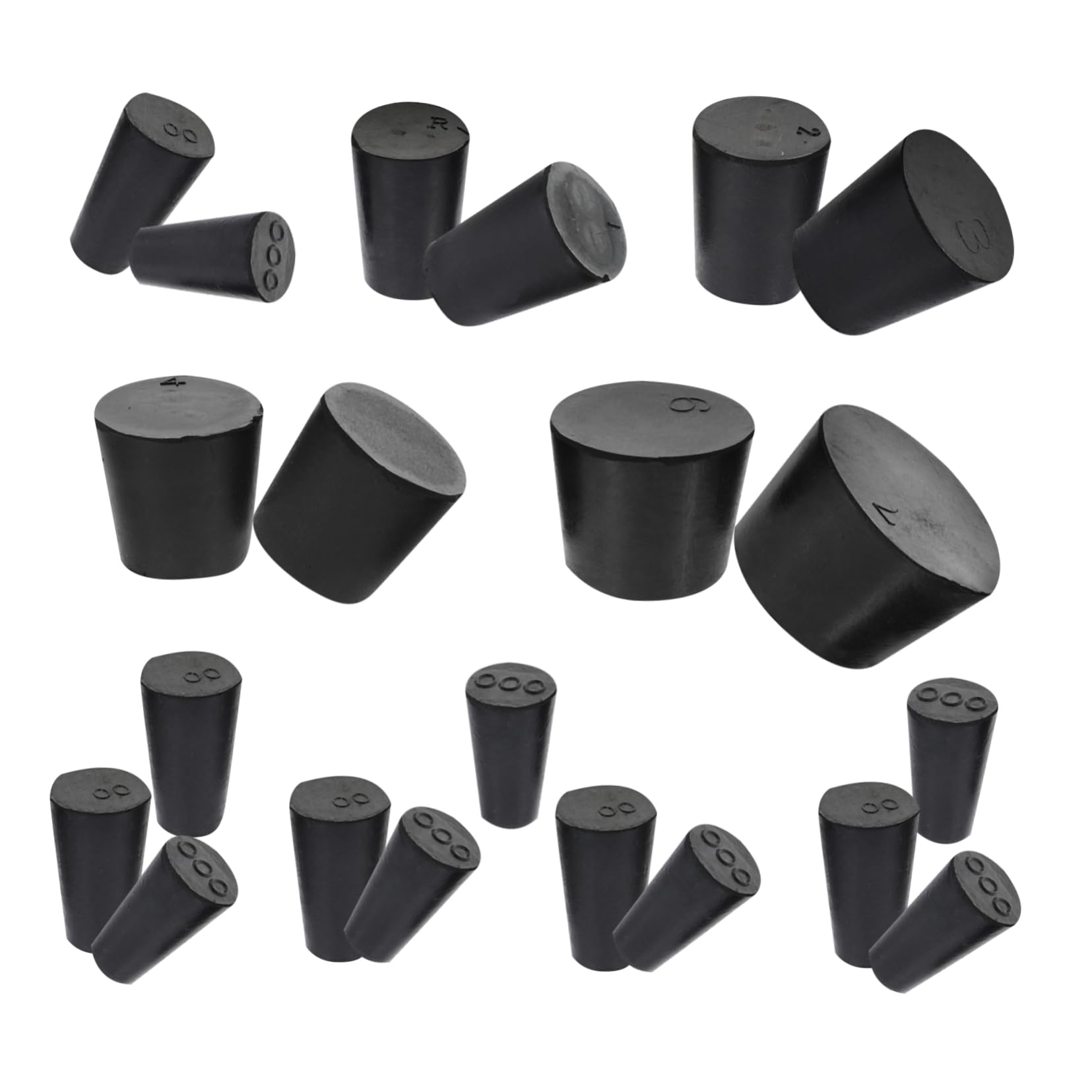PRETYZOOM 3 Set Tappo Di Gomma Per Spina Da Laboratorio Tappi Di Arresto Parti Di Ricambio Per Laboratori Plug Del Tappo Tappisti Di Gomma Da Laboratorio Nero Gomma Da Cancellare 27 Pezzi*3