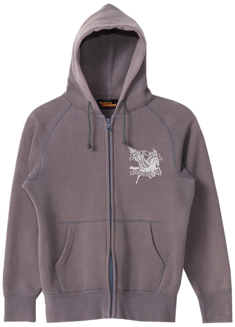 Hysteric Glamour, Pre-Loved Pegasus Zip Hoodie, XS, Charcoal Grey