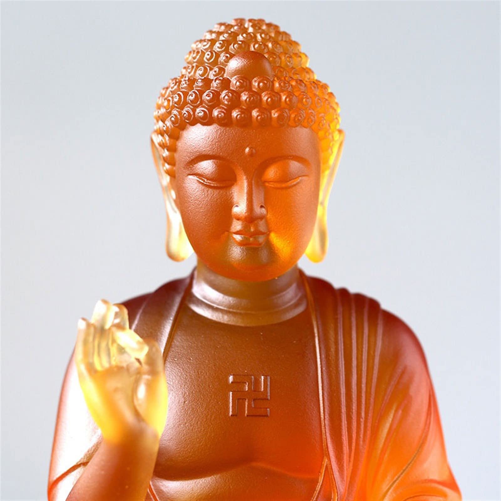Statue di Buddha Ornamenti Zen Statue di Buddha smaltate Offerte familiari Buddha Seduto benedici la Pace Decorazione Feng Shui