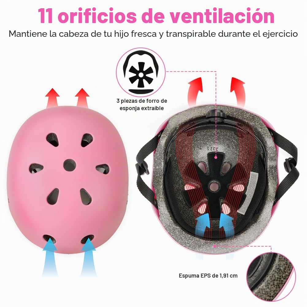 Flintronic Casco Bicicleta Niños Ajustable 2-13 Años Casco Scooter Deportes Aire Libre