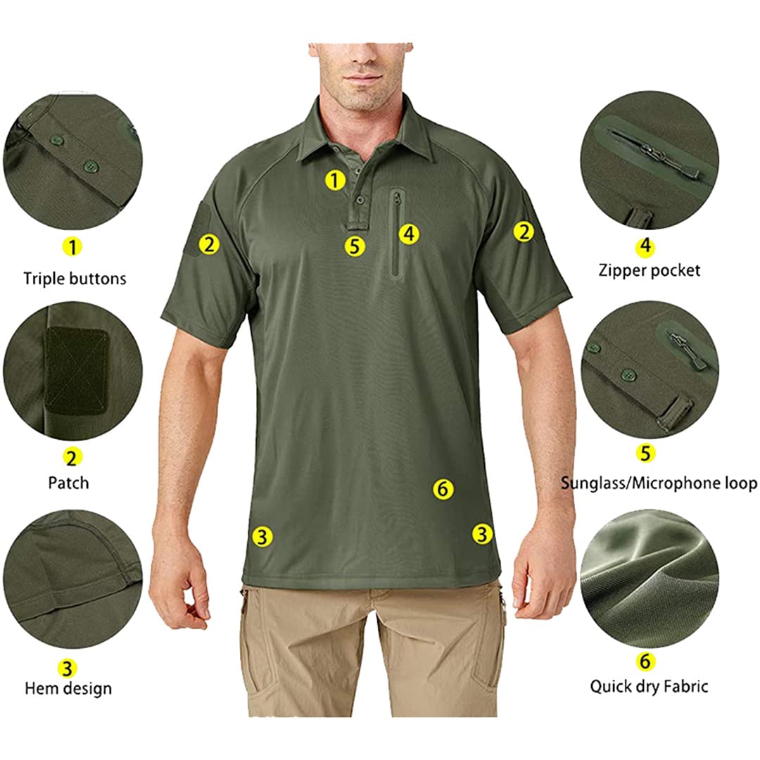 Maglietta a Maniche Lunghe da Uomo a Manica Lunga con Taschino sul Petto Tattico Militare all'aperto Quick-Dry T-Shirt (Blu M)