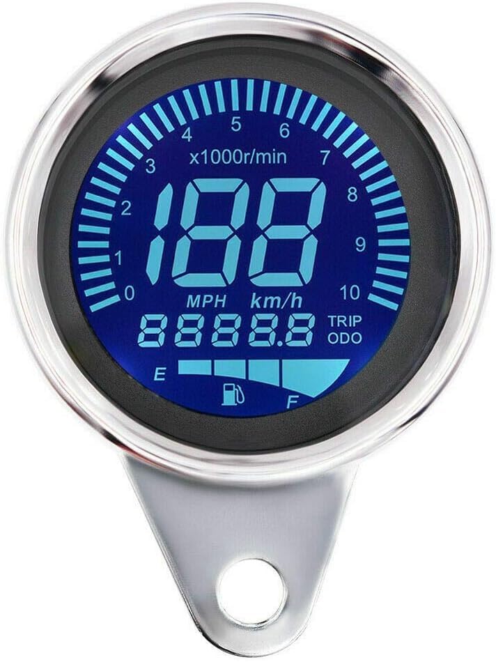 Way2gmart bike digital meter Speed Odometer Oil Meter Hour Speedometer Tachometer chrome-picture-19