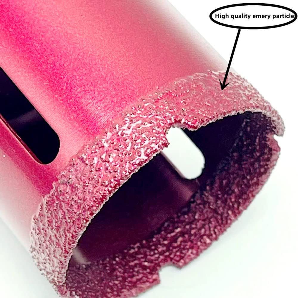 Hilo Soldado al vacío Brocas de perforación de diamante en seco Brocas de cerámica Sierra perforadora Granito Mármol Porcelana Ladrillo Brocas Herramientas 1 pieza, 55 mm