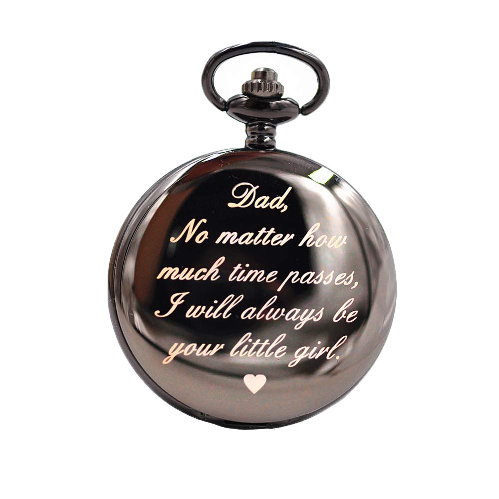 FUNGORGTPocket Watch for Men Vintage Quartz Engraved Pocket Watch for Dad with Chain & Dad Christmas Birthday Christmas Gifts