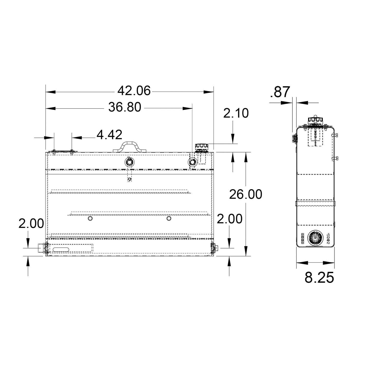 Buyers Products BH36SF10 36 Gallon Bulkhead Hydraulic Reservoir