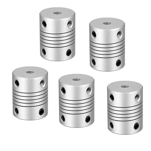 RANIT 5Pcs Shaft Coupling Flexible Coupler Motor Connector Joint 5mm to 8mm L25 x D19