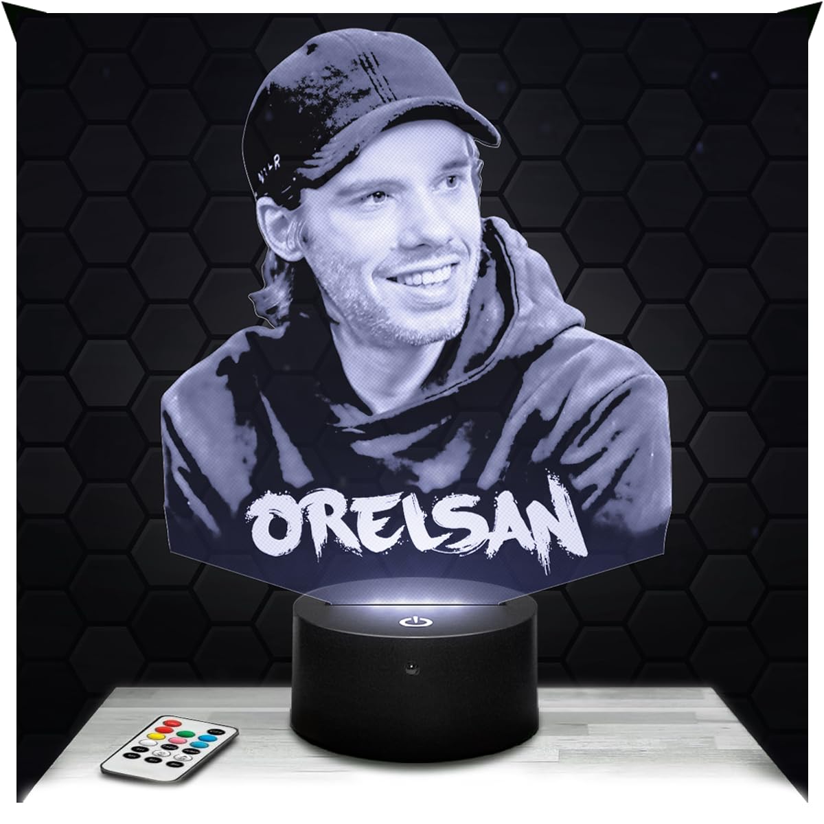 Lampephoto.fr - Rapper Orelsan 3D Lamp Night Light 3D LED Illusion Lamp, Christmas Birthday Gift idea for Boys and Girls Night Light for Children's, Bedroom, Led BedSidoe, Gifts Merchandising TOP