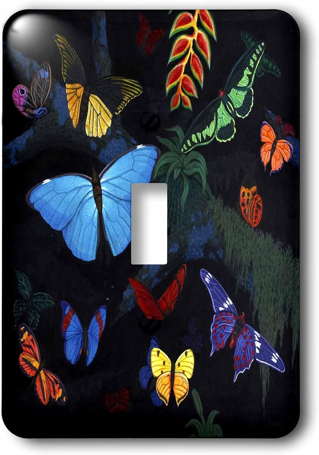 3dRose RAINFOREST BUTTERFLIES single toggle switch