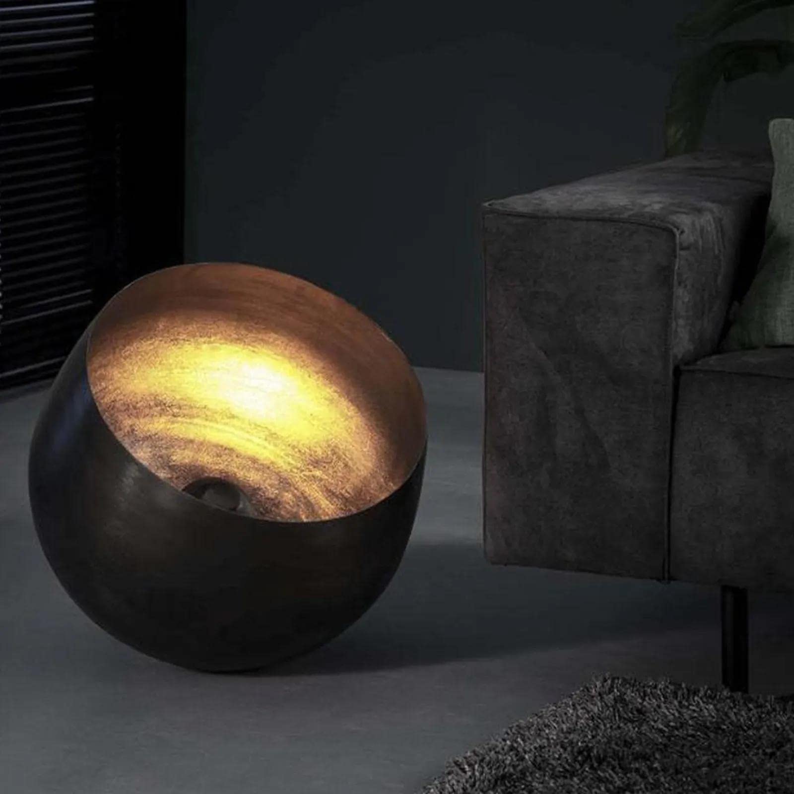 famlights Industrie Tischlampe Leonardo Vintage Look/Schwarz-glänzendes Metallgestell Tischleuchte Tischlampe E27 / Metall Wohnzimmerlampe Nachttischlampe Vintage Landhaus Industrial Schlafzimmer