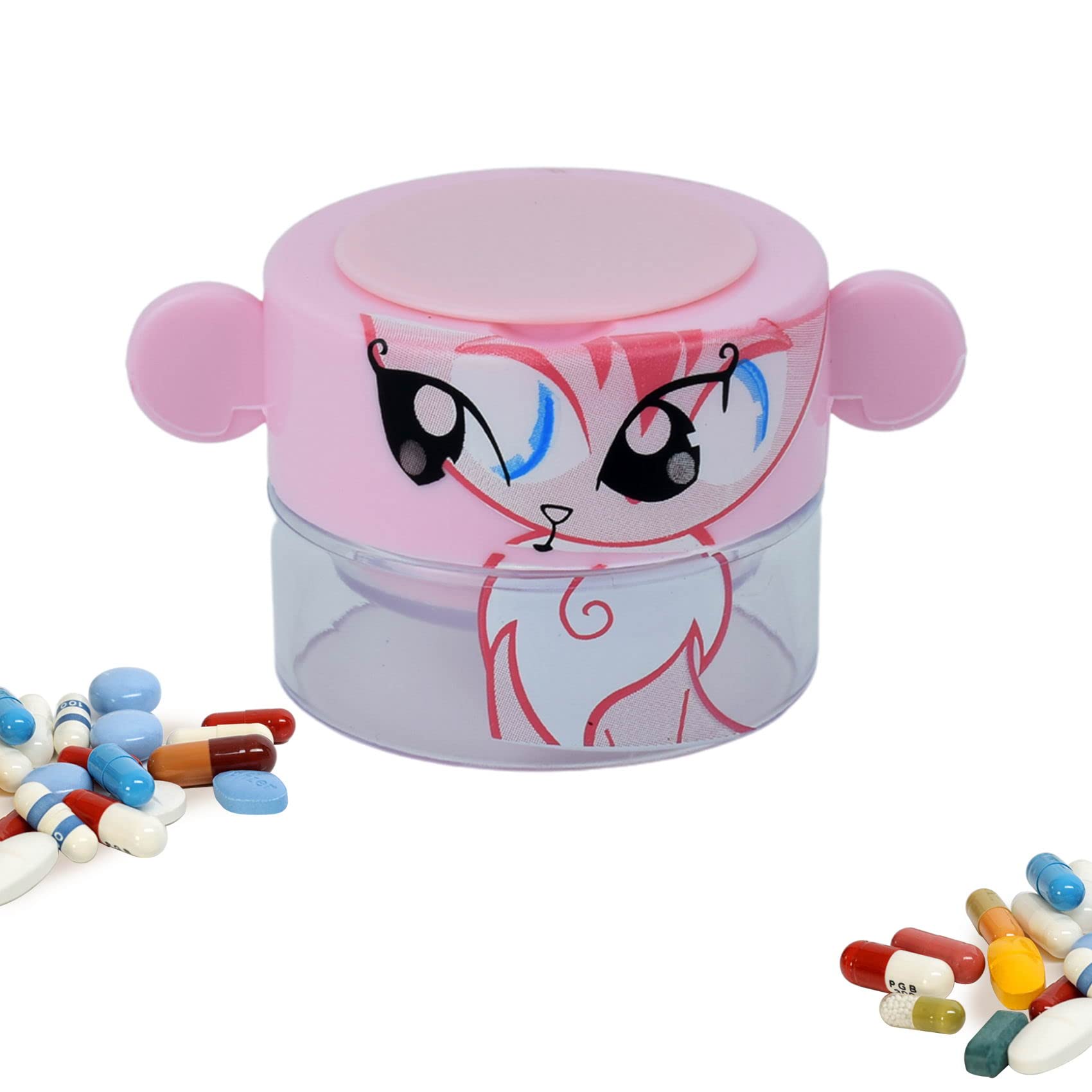 1 Pack Pill Crusher and Grinder, Pill Crusher Portable, Professional Pill Pulverizer, Tablet Crusher， Domestic Pill Crusher for Pills, Vitamins, Tablets, Elderly, Children, Pets (Pink)