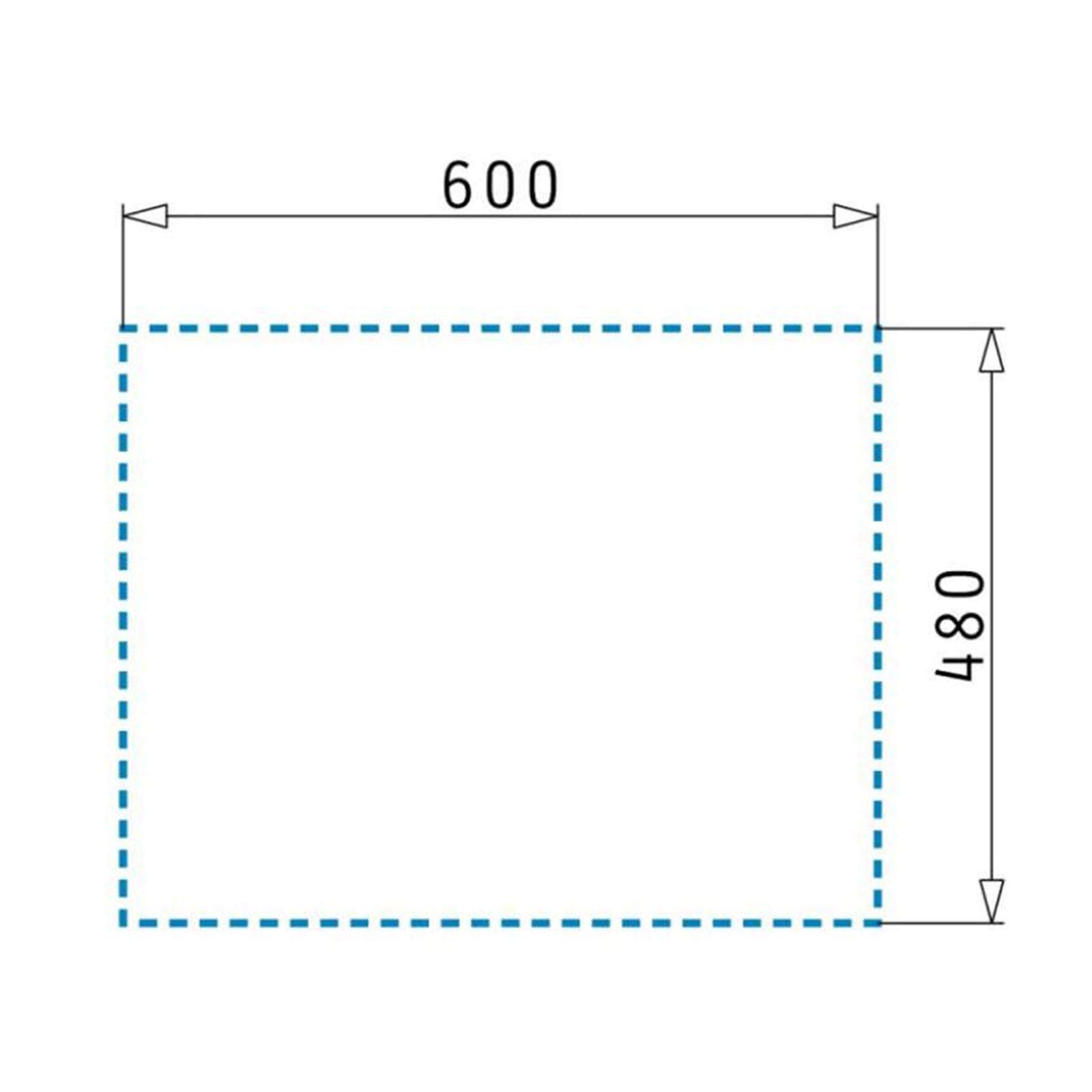 Pyramis Edelstahl-Einbauspüle 1½ Becken 62x50 cm aus 1.4301 medizinisch mit Einhebelmischer & 9 cm Arzthebel - für Arztpraxis & Labor - Spüle ohne Überlauf für hygienische Arbeitsbereiche