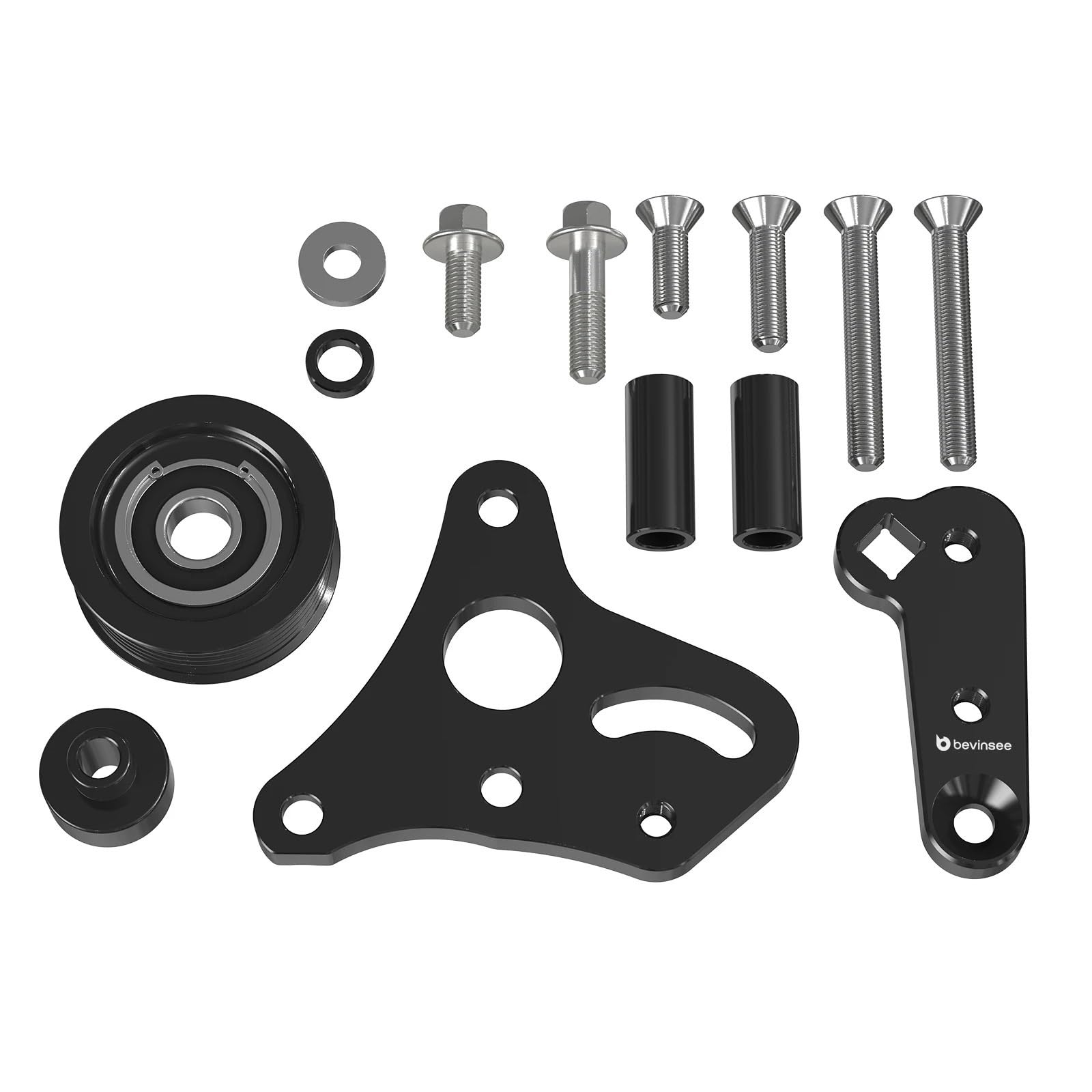 Polea del cigüeñal Ajuste para Chevrolet Silverado para camión Suburban Tensor de correa palanquilla aluminio con polea para GM LS Polea de servobomba
